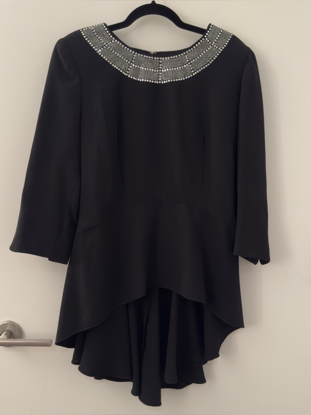 Vintage 1990s Lily & Taylor Jeweled Bedazzled Tunic Shirt Blouse Dress Size 10